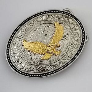 Oval Silver Golden Hawk