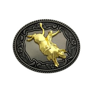 Oval Copper Rodeo Bull