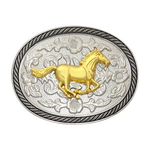 Gold/Silver Running Flower Horse